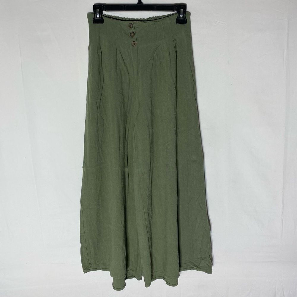 Sienna Sky Green High Rise Super Wide Leg Cropped Pants Culottes XL